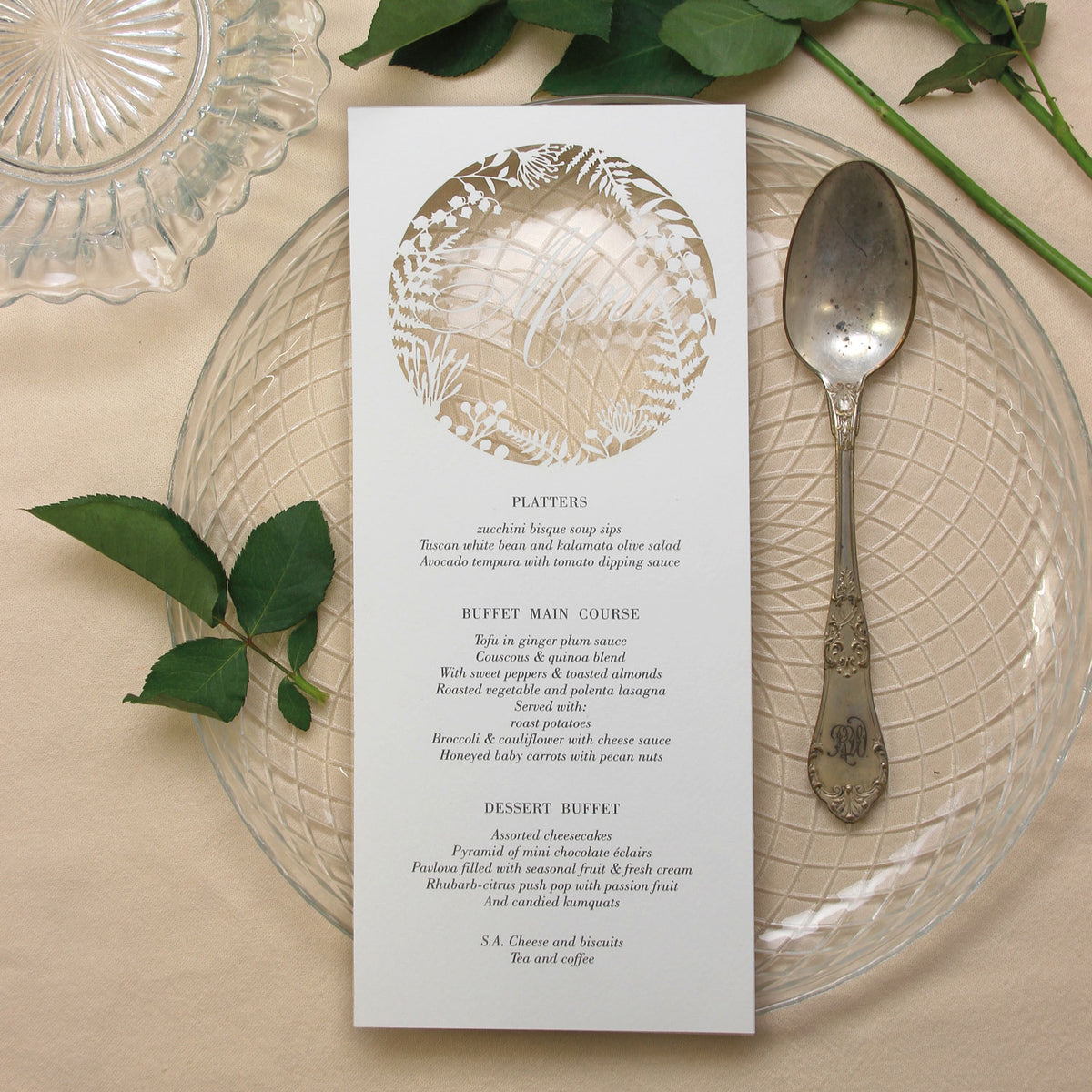 Fern laser cut menu