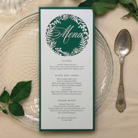 Forrest Green Fern laser cut menu