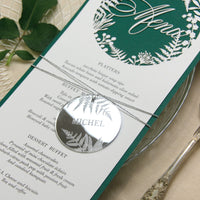 Forrest Green Fern laser cut menu