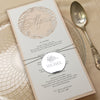 MENU matching Silver Plexi Fern personalised Tag/Place Card - Oval String