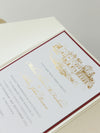 Venue : Hodsock Priory Wedding Invitation in Red & Gold  | Bespoke Commission M&N