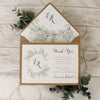 Green Eucalyptus Watercolour Leaf Rustic Wedding Thank you Cards