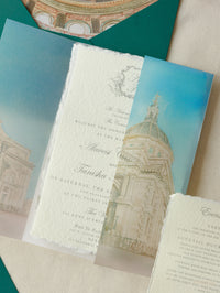 Lugar: Weylin El lugar icónico para bodas Invitaciones en papel y lugar hechos a mano | Comisión personalizada A&amp;T